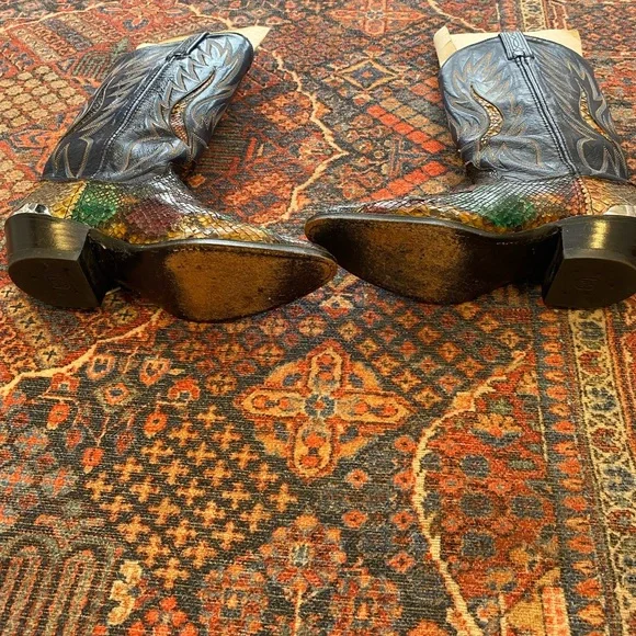 Dan Post Multicolor Snakeskin Python Heeled Boots - Picture 8 of 9